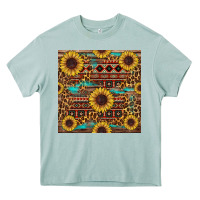 Arona sunflower and leopard seamless pattern Heavy Core Tee - BundleAndBundleShop