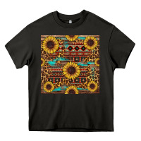 Asphalt sunflower and leopard seamless pattern Heavy Core Tee - BundleAndBundleShop