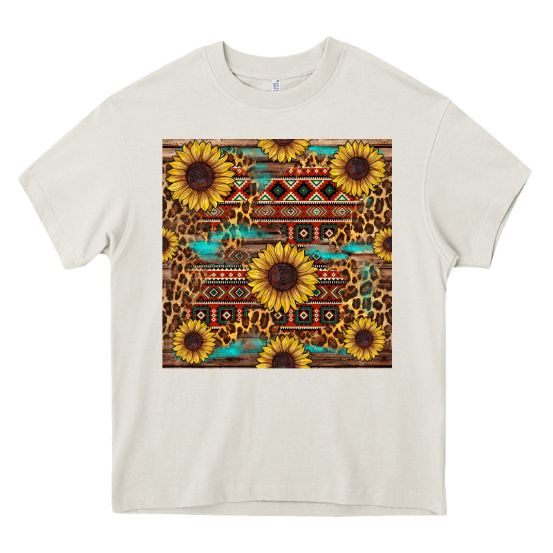 Sunflower And Leopard Seamless Pattern Heavy Core Tee by BundleAndBundleShop | Teevron