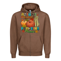 Chestnut Autumn leaves pumpkins please Zipper Hoodie - NancyCooperArtShop