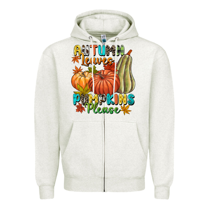 Autumn Leaves Pumpkins Please Zipper Hoodie by NancyCooperArtShop | Teevron
