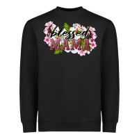 Black Blessed Mama Heavyweight Sweatshirt - LillyAllenDesigns
