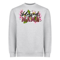 Heather Grey Blessed Mama Heavyweight Sweatshirt - LillyAllenDesigns