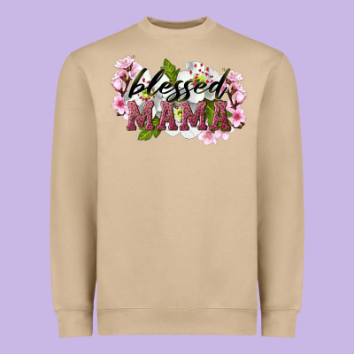 Blessed Mama Heavyweight Sweatshirt Designed By Lillyallendesigns