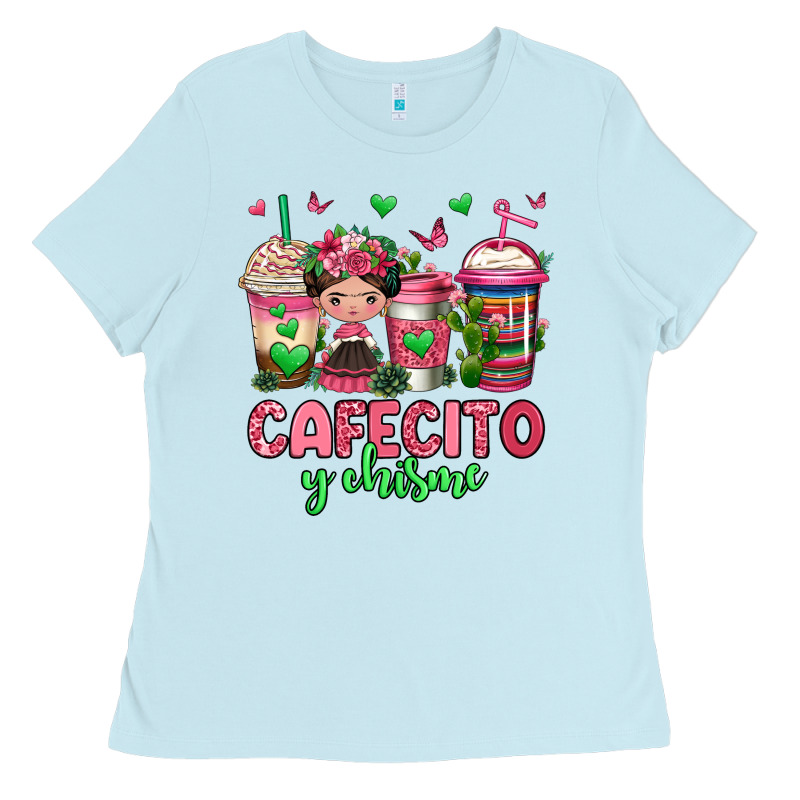 Cafecito Y Chisme Coffee Cups Ladies Tee by Jasminsmagicworld | Teevron