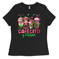 Black cafecito y chisme coffee cups Ladies Tee - Jasminsmagicworld