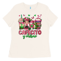 Bone cafecito y chisme coffee cups Ladies Tee - Jasminsmagicworld