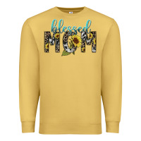 Antique Gold Blessed mom sunflower mother's day Premium Sweatshirt - HowdyJamesFarm