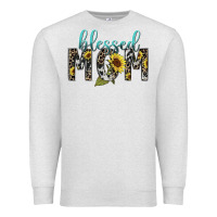 Oatmeal Heather Blessed mom sunflower mother's day Premium Sweatshirt - HowdyJamesFarm