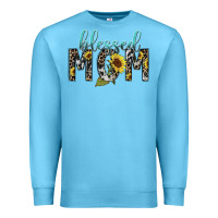 Ocean Blue Blessed mom sunflower mother's day Premium Sweatshirt - HowdyJamesFarm