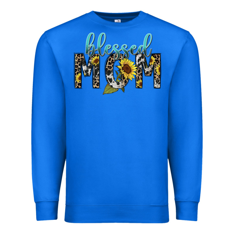 Blessed Mom Sunflower Mother's Day Premium Sweatshirt by HowdyJamesFarm | Teevron