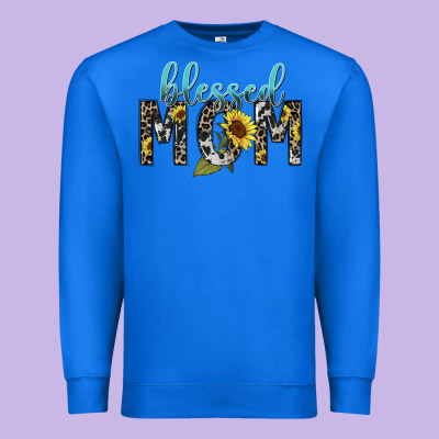 Blessed Mom Sunflower Mother's Day Premium Sweatshirt Designed By Howdyjamesfarm