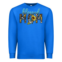 True Royal Blessed mom sunflower mother's day Premium Sweatshirt - HowdyJamesFarm