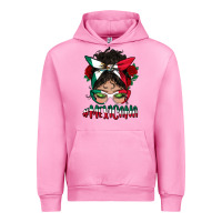 Fuchsia Pink mexicana messy bun mama Urban Hoodie - BundleAndBundleShop