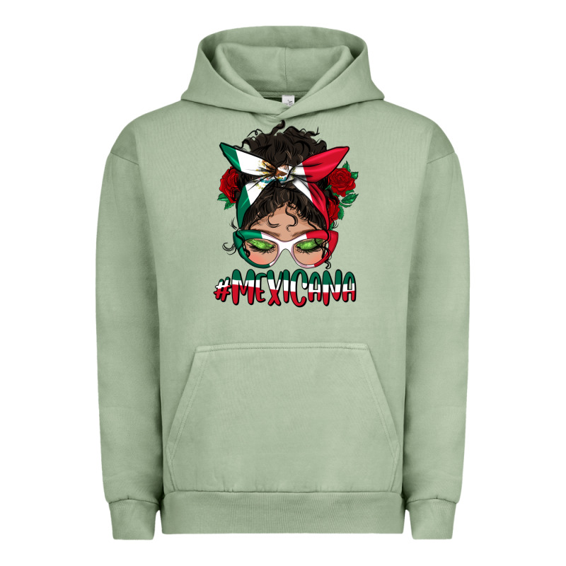 Mexicana Messy Bun Mama Urban Hoodie by BundleAndBundleShop | Teevron