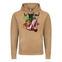 Vintage Camel cowgirl boots hat horns cactus Vintage Hoodie - NancyCooperArtShop