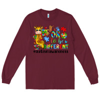 Burgundy it s ok to be different giraffe Long Sleeve Tee - LillyAllenDesigns