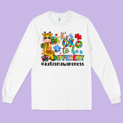 It S Ok To Be Different Giraffe Long Sleeve Tee Designed By Lillyallendesigns