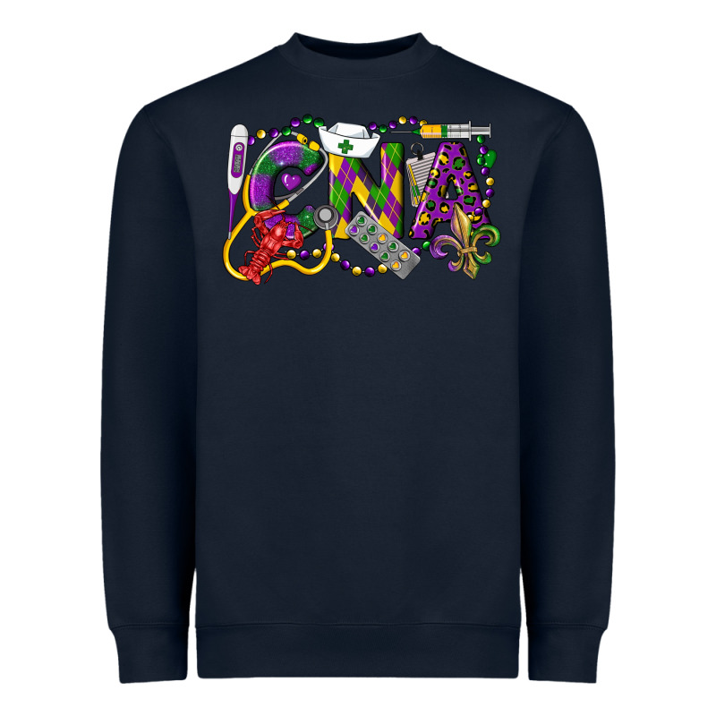 Cna Certified Nursing Assistant Mardi Gras Heavyweight Sweatshirt by LillyAllenDesigns | Teevron