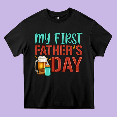 My First Father's Day Heavy Core Tee Designed By Artiststas