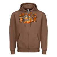 Chestnut Fall coffee cups Zipper Hoodie - NancyCooperArtShop