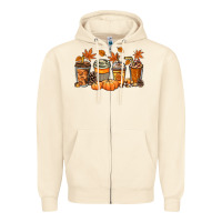 Sandshell Fall coffee cups Zipper Hoodie - NancyCooperArtShop