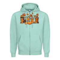 Seafoam Fall coffee cups Zipper Hoodie - NancyCooperArtShop