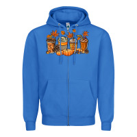 True Royal Fall coffee cups Zipper Hoodie - NancyCooperArtShop