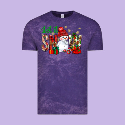 Let It Snow With Snowman Vintage Tee Designed By Nancycooperartshop