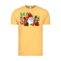 Vintage Mustard let it snow with snowman Vintage Tee - NancyCooperArtShop