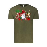 Vintage Olive let it snow with snowman Vintage Tee - NancyCooperArtShop