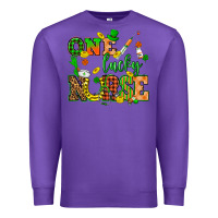 Purple St. Patricks Day one lucky nurse Premium Sweatshirt - HowdyJamesFarm