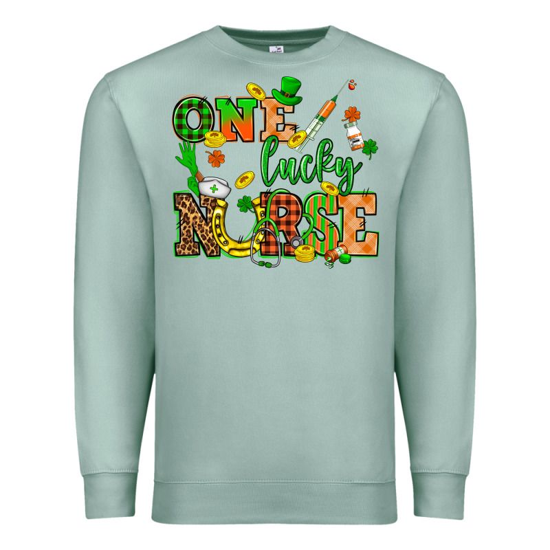 St. Patricks Day One Lucky Nurse Premium Sweatshirt by HowdyJamesFarm | Teevron