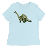Baby Blue dinosaur brontosaurus Ladies Tee - Artiststas