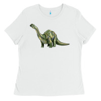 White dinosaur brontosaurus Ladies Tee - Artiststas