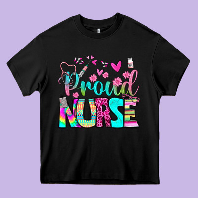 Proud Nurse Heavy Core Tee Designed By Bundleandbundleshop