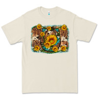 Bone sunflower gemstone leopard cowhide horseshoe background Premium Tee - Artiststas