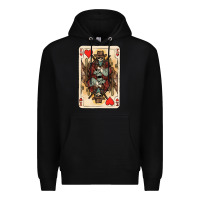 Black King Of Hearts Cowboy Premium Hoodie - HowdyJamesFarm