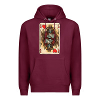 Burgundy King Of Hearts Cowboy Premium Hoodie - HowdyJamesFarm