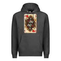 Charcoal Heather King Of Hearts Cowboy Premium Hoodie - HowdyJamesFarm