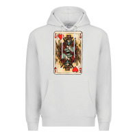 Dove Grey King Of Hearts Cowboy Premium Hoodie - HowdyJamesFarm