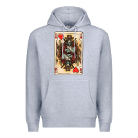Heather Grey King Of Hearts Cowboy Premium Hoodie - HowdyJamesFarm