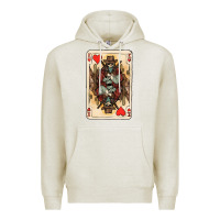 Oatmeal Heather King Of Hearts Cowboy Premium Hoodie - HowdyJamesFarm