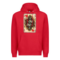 Red King Of Hearts Cowboy Premium Hoodie - HowdyJamesFarm