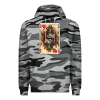 Slate Camo King Of Hearts Cowboy Premium Hoodie - HowdyJamesFarm
