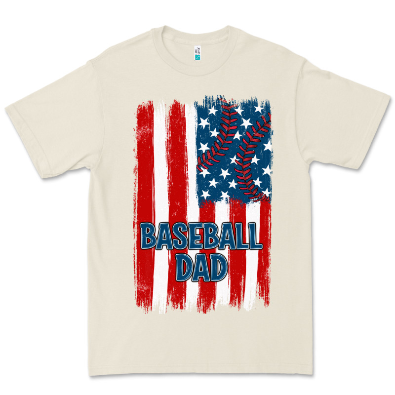 Baseball Dad American Flag Premium Tee by JahusDesignShop | Teevron