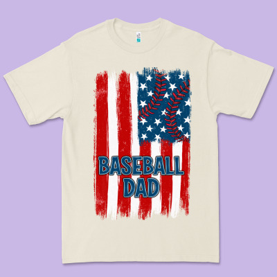 Baseball Dad American Flag Premium Tee Designed By Jahusdesignshop