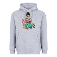Heather Grey Mom life with skull Mother's Day Heavyweight Hoodie - CowGirlArtShop
