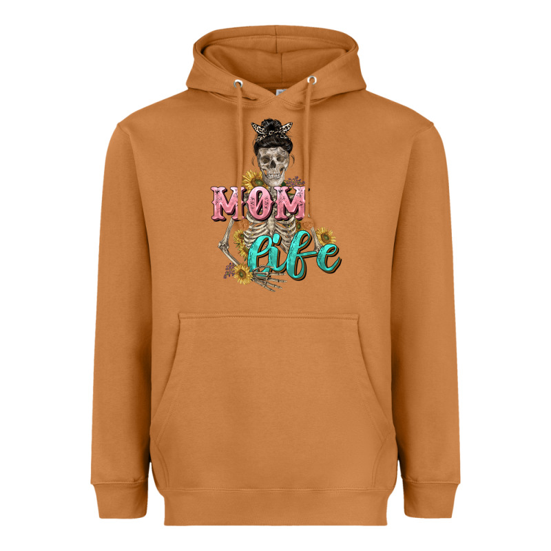 Mom Life With Skull Mother's Day Heavyweight Hoodie by CowGirlArtShop | Teevron