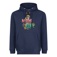 Navy Mom life with skull Mother's Day Heavyweight Hoodie - CowGirlArtShop